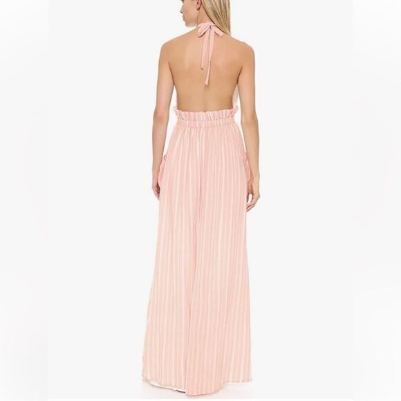 Mara Hoffman Linen Halter Pink Stripe Maxi Dress - Picture 4 of 12